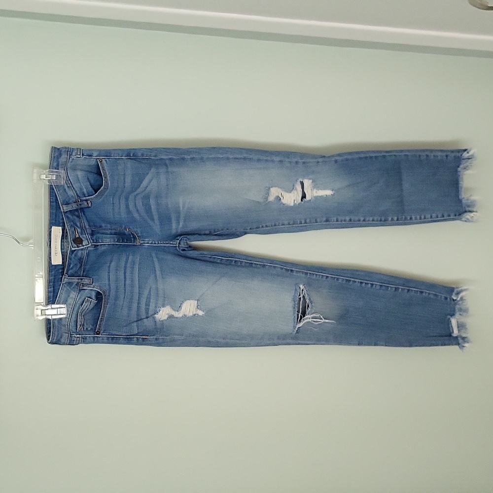 Hidden‎ Jeans Women Size 30 Distressed Ripped Fray Cropped Denim Jeans Mid Rise